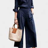 Sabina Loose Shirt and Capri Trousers Set in Pink