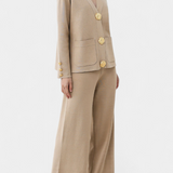 Aireen Knit Set with Cardigan and Wide-Leg Trousers