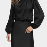 Cecila Maxi Dress with High Neck and Floral Detail