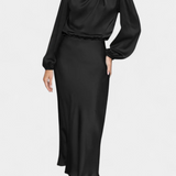 Cecila Maxi Dress with High Neck and Floral Detail