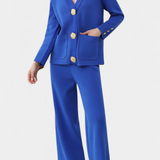 Aireen Knit Set with Cardigan and Wide-Leg Trousers