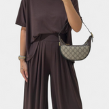 Trista Casual Set of Soft Top and Wide Leg Trousers