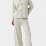 Aireen Knit Set with Cardigan and Wide-Leg Trousers