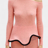 Stormi Knitted Skirt Set with Ruffled Edges