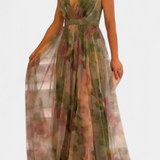 Ingrid Maxi Floral Dress with V-Neck