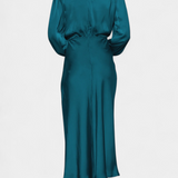 Cecila Maxi Dress with High Neck and Floral Detail