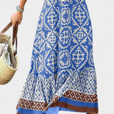 Ethel Printed Maxi Skirt with Ruffle