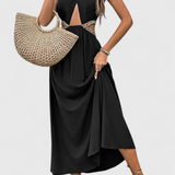 Sorina Midi Halter Dress with Cutouts