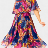 Ellerie Tropical Fluid Dress with Relaxed Fit and Vibrant Print