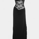 Castanza Asymmetrical Lace Maxi Dress