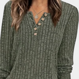 Birdie Buttoned Ribbed Sweater