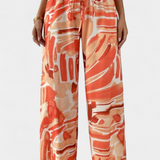 Senda Wide-Leg Trousers with Abstract Print