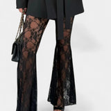 Demelza Oversized Blazer and Floral Lace Trousers Set