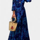 Davina Long Off-Shoulder Dress with Romantic Floral Print