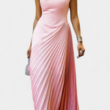 Elyna Asymmetrical Maxi Dress without Sleeves with Mock Neck