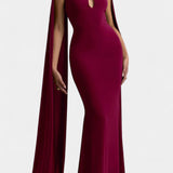 Faffienia Maxi Dress with Halter Neck and Keyhole Cut