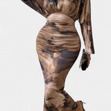 Eulalie Dress with Batwing Sleeves and V-Neck