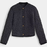 Chenda Short Plush Textured Cardigan