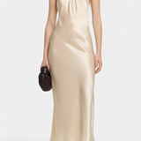 Elvera Midi Halter Dress with Rosette