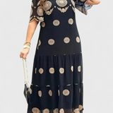 Cathy Elegant Summer Mesh Dress with Hollow Design and Fluid Cut