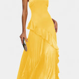 Paige Asymmetrical One-Shoulder Dress with Ruffles