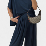Trista Casual Set of Soft Top and Wide Leg Trousers