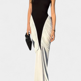 Ariana Bicolour Midi Dress with Pleats