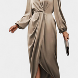 Giada Elegant Long Dress with V-Neck and Side Split