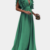 Lucera Elegant Maxi Dress with Flared Sleeves