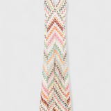 Agustina Long Lace Dress with V-Neck and Zigzag Pattern