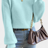 Mae Round Neck Jumper with Balloon Sleeves