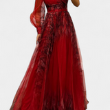 Becca Chiffon Maxi Dress with One Shoulder and Voluminous Flower