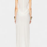 Duchess Maxi Draped Dress with Side Slit