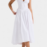 Margie Midi Dress with V-Neck and Romantic Floral Print