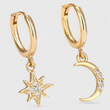 Celestial Star and Moon Earrings
