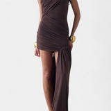 Velia Asymmetrical Mini Dress with Draping