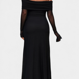 Lorelei Fitted Mesh Dress with Straight Neckline