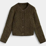 Chenda Short Plush Textured Cardigan