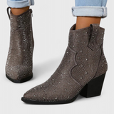 Berenice Elegant Boots with Patchwork and Side Zip