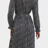 Evabeth Leopard Print Pleated Midi Dress