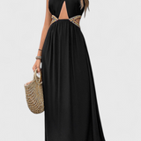 Sorina Midi Halter Dress with Cutouts