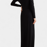 Talara Deep V Neck Fitted Maxi Dress