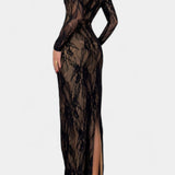 Adoria Long Lace Dress with Square Neck