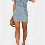 Orlena Washed Denim Mini Dress