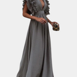 Lucera Elegant Maxi Dress with Flared Sleeves