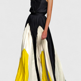 Antía Off-Shoulder Maxi Dress with Elegant Print