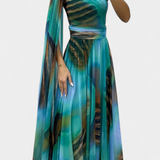 Cedara One-Shoulder Maxi Dress with Floral Detail