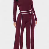 Krystelle Off-Shoulder Set with Straight Cut Trousers