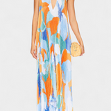 Giselle Long Pleated Dress with Halter Neck and Elegant Movement