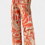 Senda Wide-Leg Trousers with Abstract Print